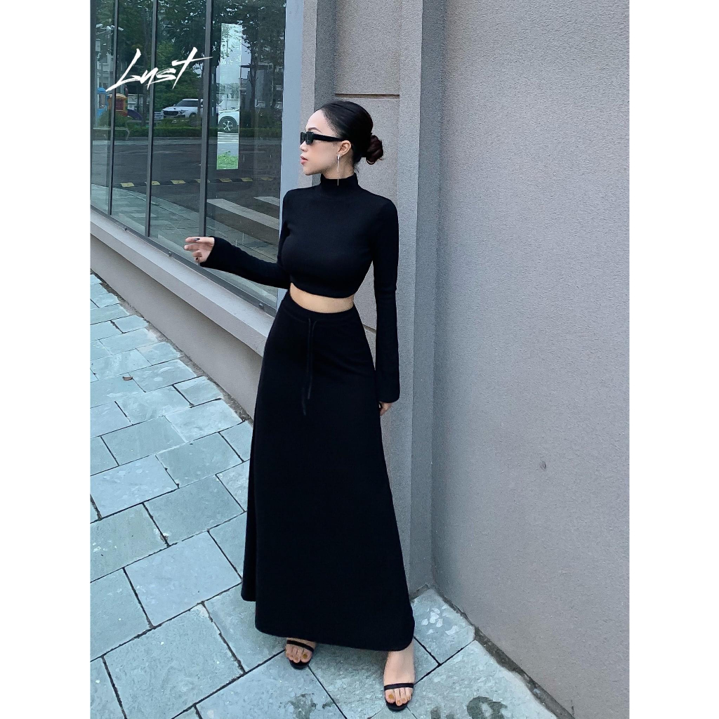 Chân Váy hàng thiết kế Dáng dài có Dây rút -Xuongsihuyenhung-MS022