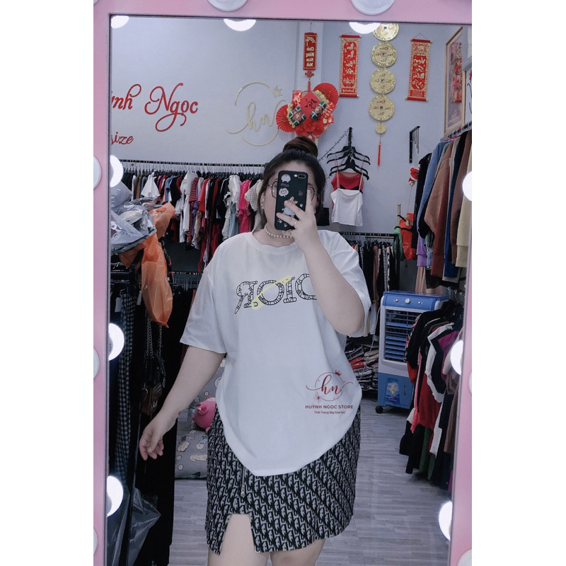 BIG SIZE Set Váy Áo Thun 60-90kg