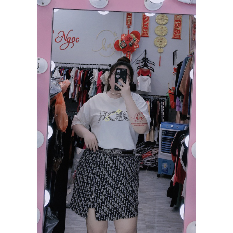 BIG SIZE Set Váy Áo Thun 60-90kg