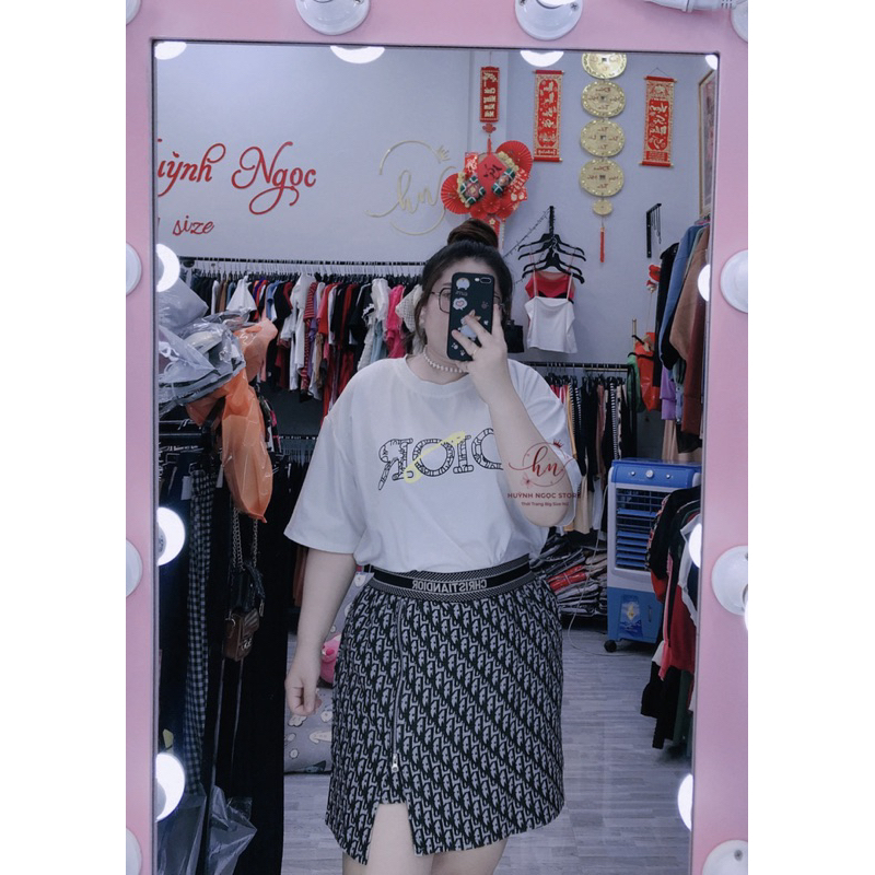 BIG SIZE Set Váy Áo Thun 60-90kg