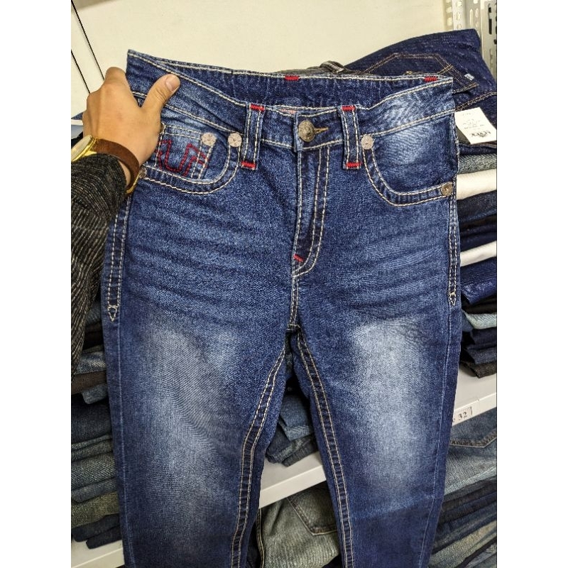 quần jean ông địa mỹ màu xanh jean was nhẹ chất quần jean có co giãn nhẹ