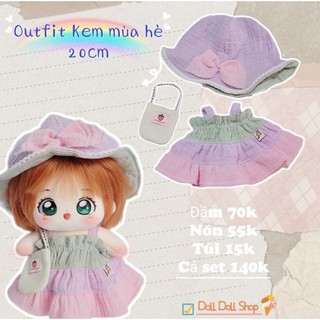 Outfit đầm hè cho doll 20cm, 15cm, 10cm
