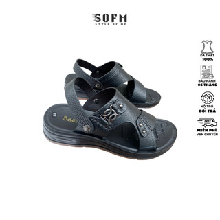 Dép Sandal nam da đế kếp đúc , Dép SOFM quai hậu da bò cao cấp