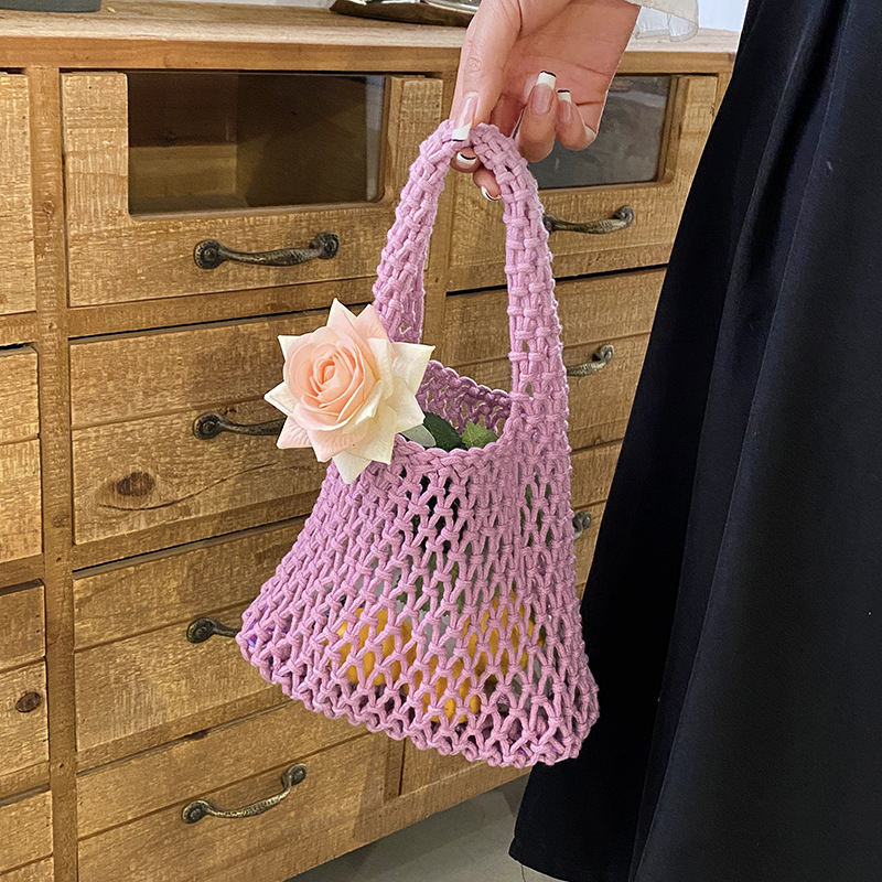 Túi lưới len Hobo cầm tay - nhiều màu