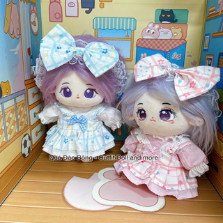 Outfit doll - Set váy nơ xinh cho Doll 20cm, búp bê bông 20cm