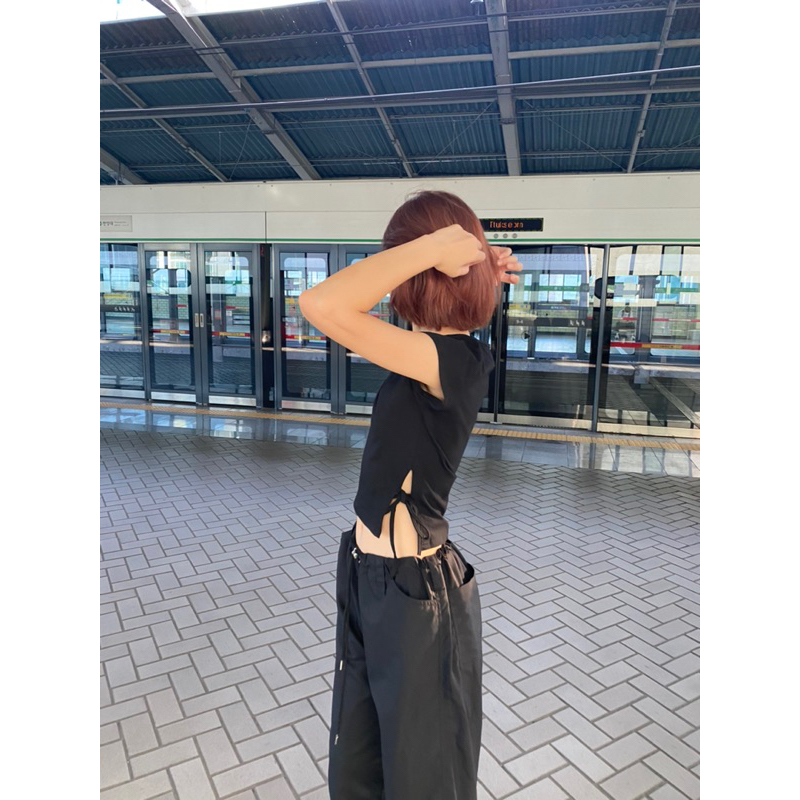 Áo thun buộc nơ eo Miyou - PRIMIS TOP