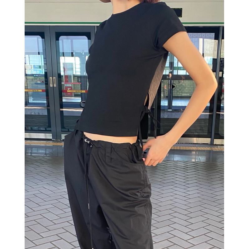 Áo thun buộc nơ eo Miyou - PRIMIS TOP