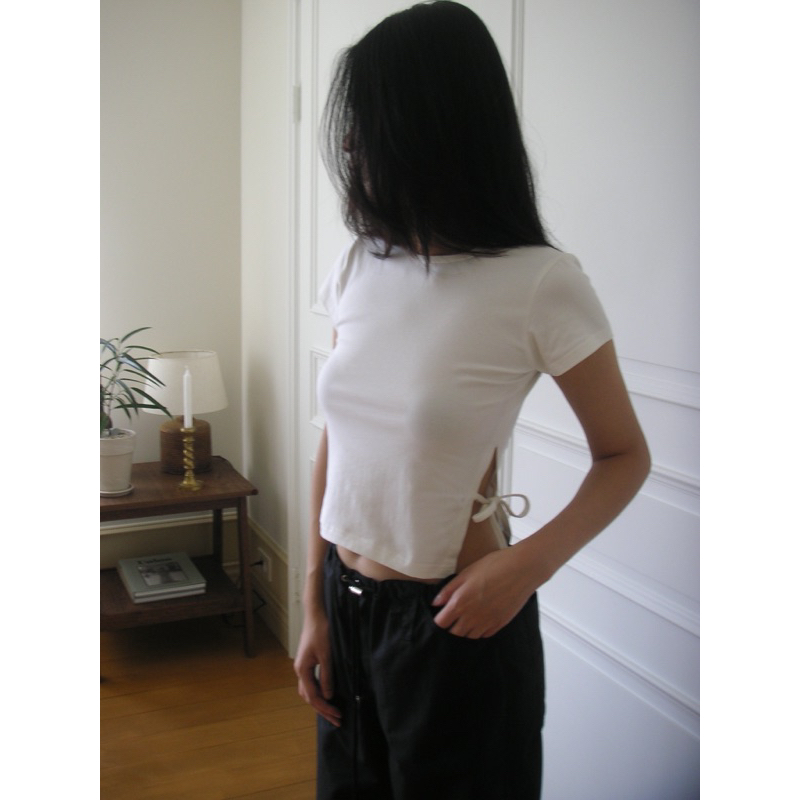 Áo thun buộc nơ eo Miyou - PRIMIS TOP