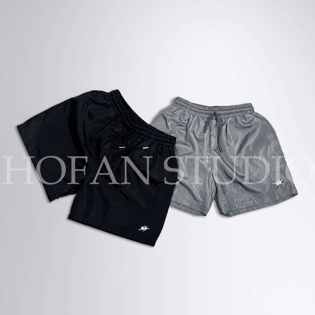 Quần short dù gió thể thao HOFAN LOGO BASIC form trên đầu gối siêu nhẹ thoải mái chống nước có lót lưới