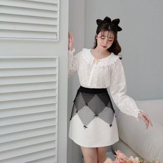 Chân váy chữ a đính nơ cạp cao lucy skirt lypstudio✨