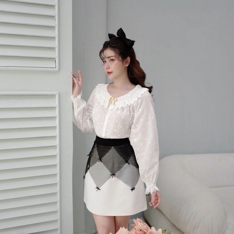 Chân Váy Chữ A Đính Nơ Cạp Cao Lucy Skirt Lypstudio✨