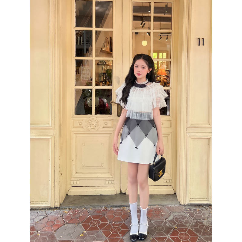 Chân Váy Chữ A Đính Nơ Cạp Cao Lucy Skirt Lypstudio✨