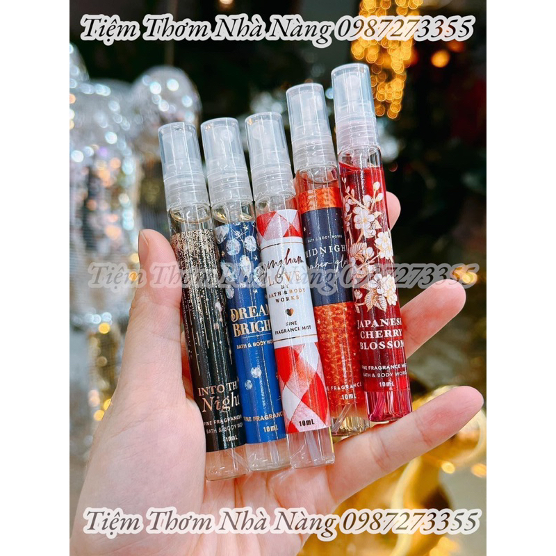SET 5 chai Xịt thơm toàn thân body mist Bath And Body Works 10ml