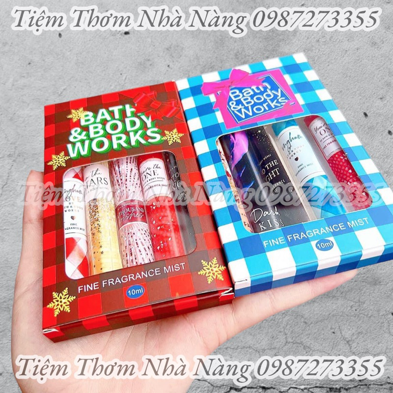 SET 5 chai Xịt thơm toàn thân body mist Bath And Body Works 10ml