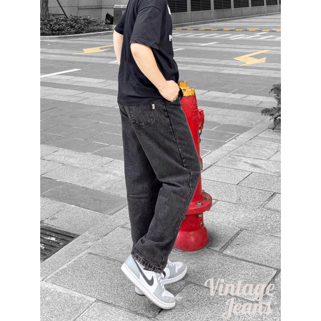 Quần Dark Grey Retro Jeans