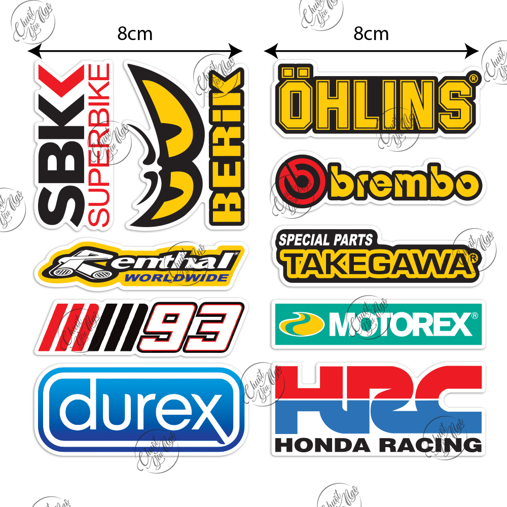 Combo 20 logo tem decal dán xe không trùng
