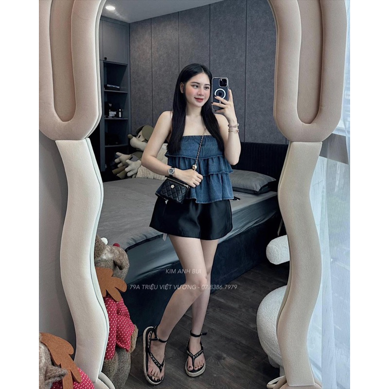 [NEW]ÁO 2S DENIM XẾP TẦNG MẶC 2 KIỂU ÁO HOẶC CHÂN VÁY siêu hot