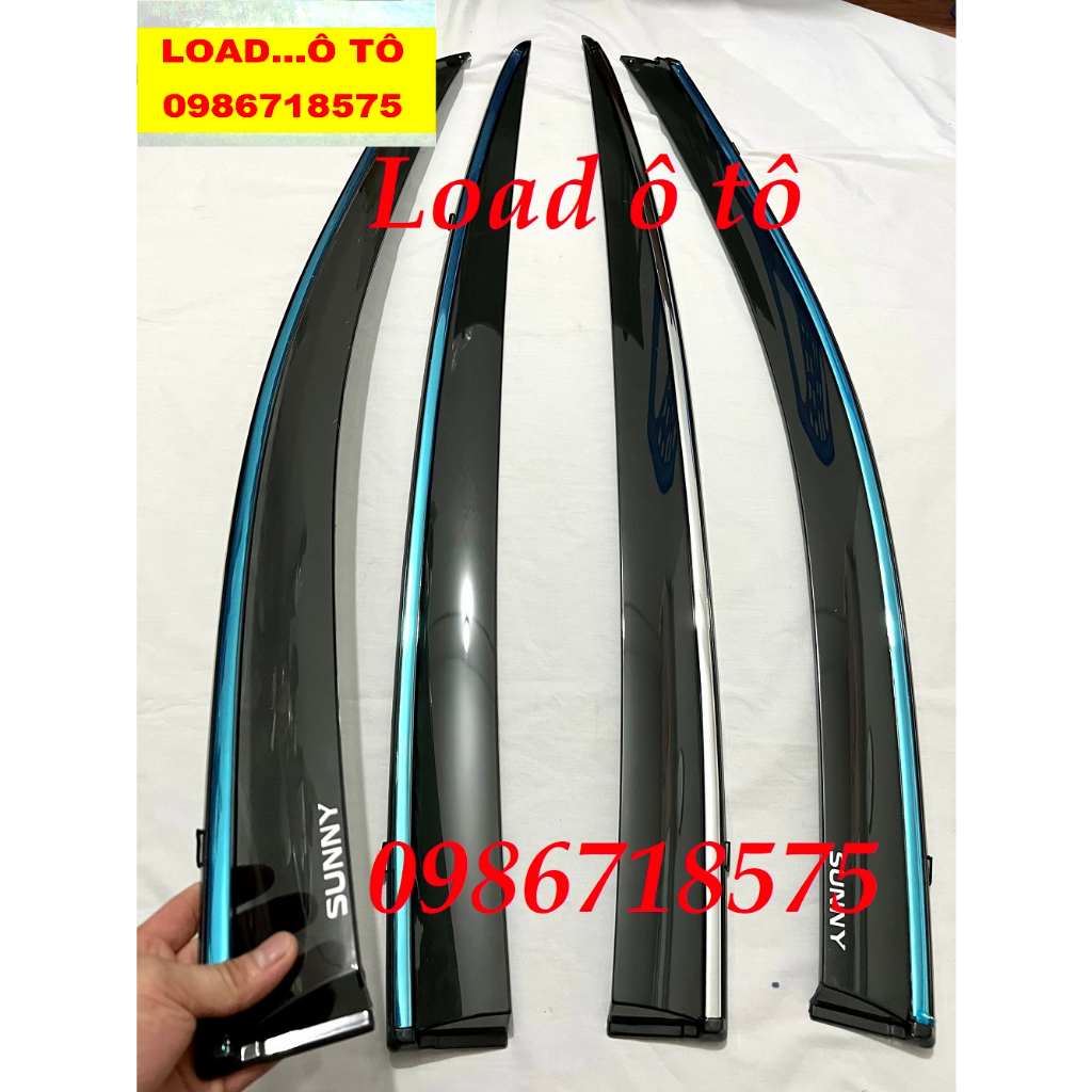 Vè Che Mưa Xe Nissan Sunny đời 2013-2023 Mẫu Chỉ Mạ Crom Sáng Bóng Cao Cấp, Bộ 4 Thanh Vè