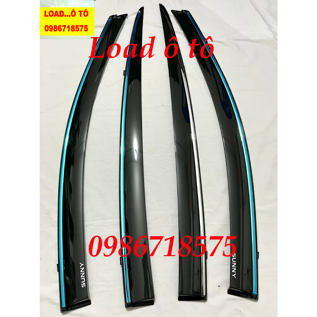 Vè Che Mưa Xe Nissan Sunny đời 2013-2023 Mẫu Chỉ Mạ Crom Sáng Bóng Cao Cấp, Bộ 4 Thanh Vè