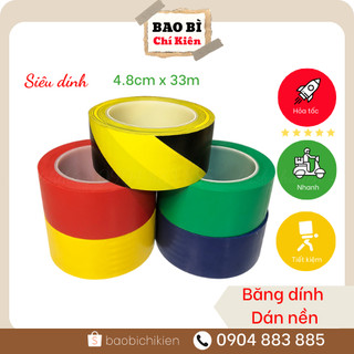 Băng dính dán nền dài 33m - Băng keo dán sàn cảnh báo đủ màu Vàng Đen-Đỏ-Vàng-Xanh lá- Xanh dương -baobichikien