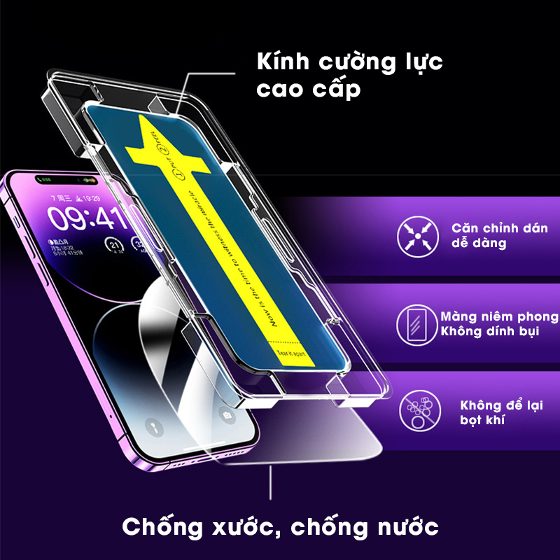 Kính cường lực iphone tự dán Blue Arrow, Kính cường lực Baiko full màn 7/8/7plus/x/xr/xs/11/12/13/14/pro