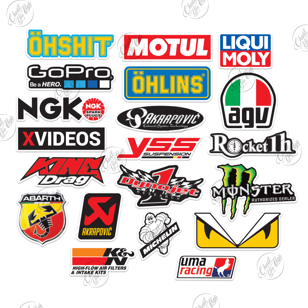 Combo 20 logo tem decal dán xe không trùng