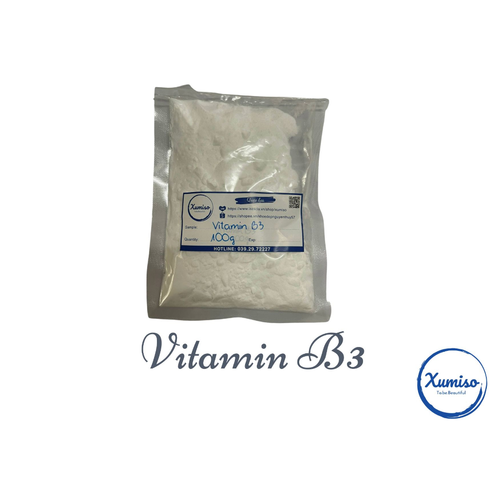 Vitamin B3 - Chất làm trắng - nguyên lệu mỹ phẩm - 10G/100G