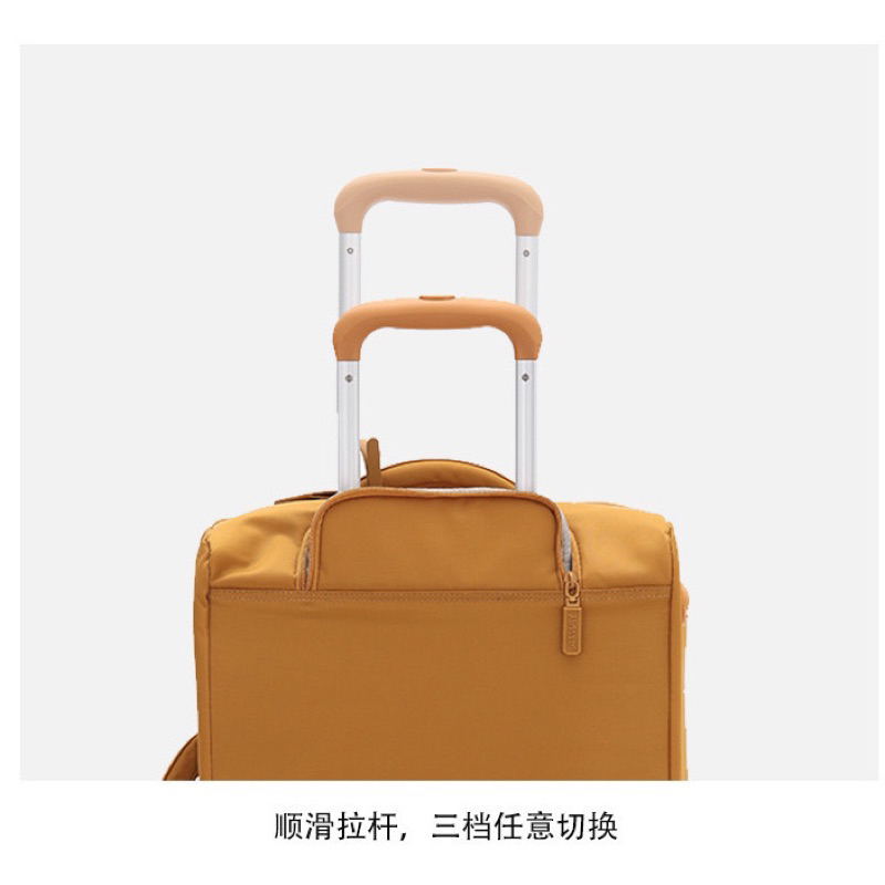 Vali Airway Vải Dù Cao Cấp Khoá Kéo Đa Năng Có Ngăn Phụ Đựng Máy Tính, Thẻ Tag Tên - Cáo Đeo Nơ