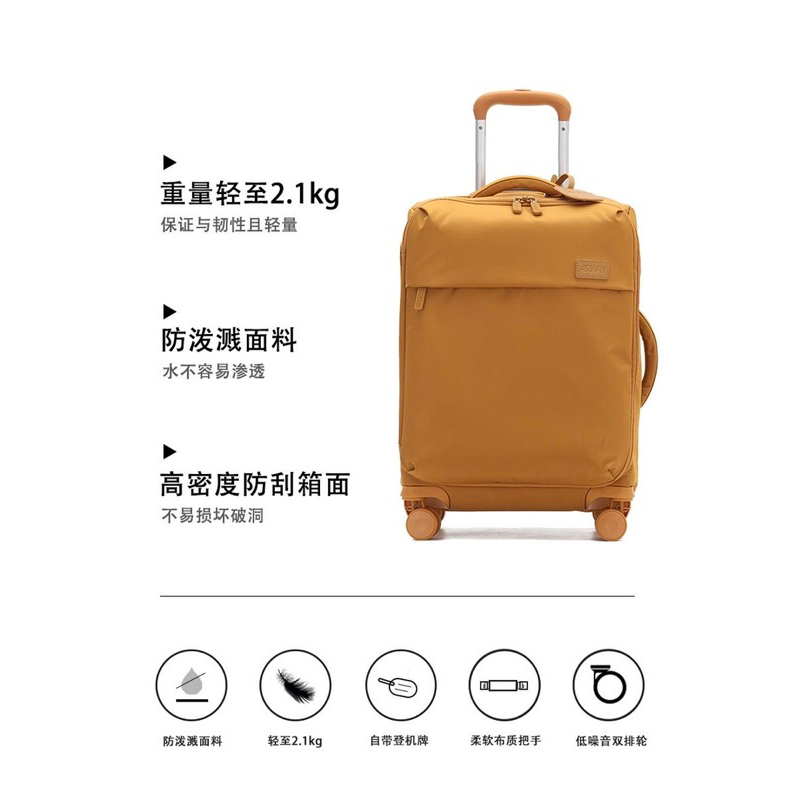 Vali Airway Vải Dù Cao Cấp Khoá Kéo Đa Năng Có Ngăn Phụ Đựng Máy Tính, Thẻ Tag Tên - Cáo Đeo Nơ