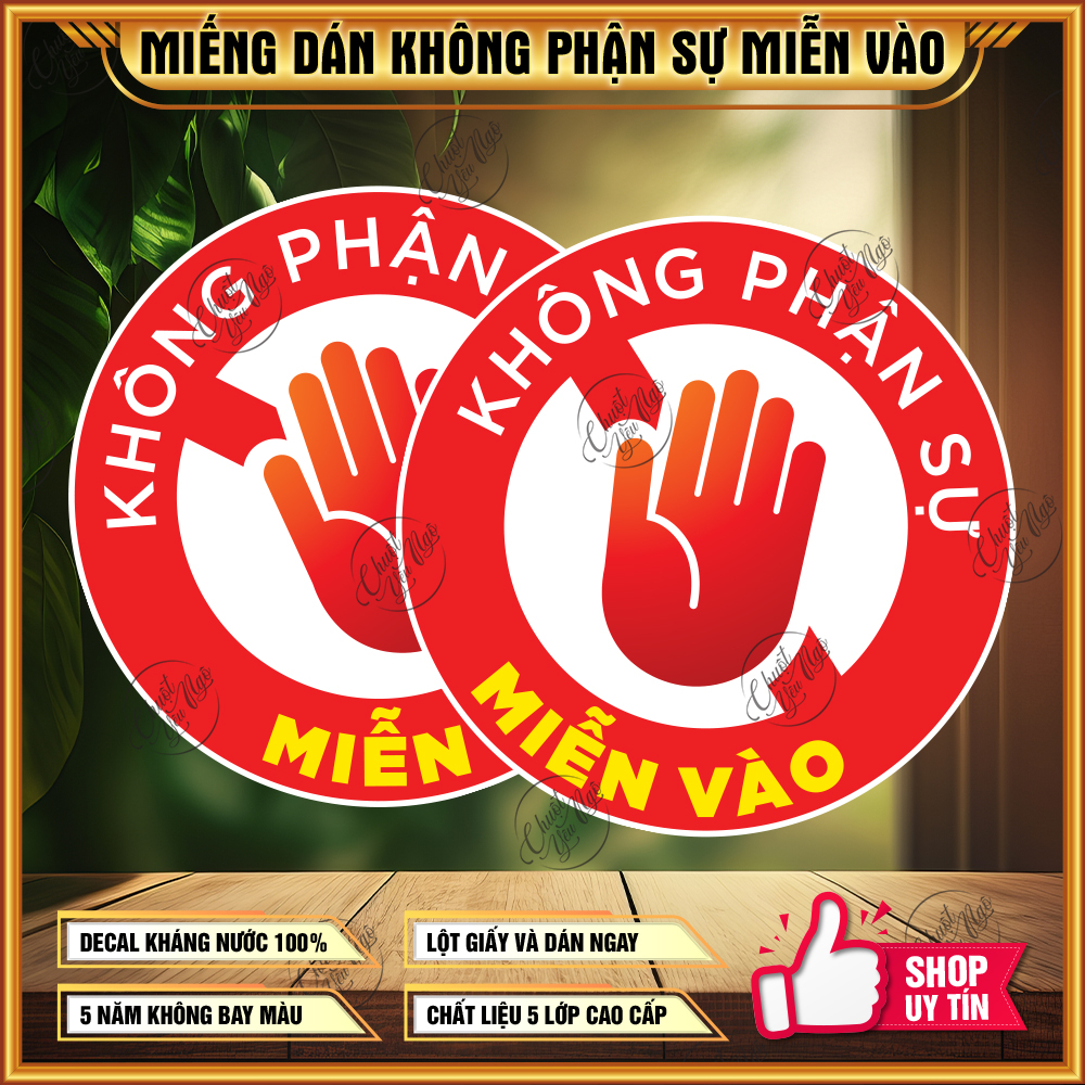 Combo 2 miếng decal nhựa dán cửa không phận sự miễn vào