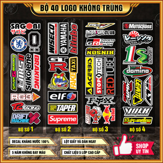Bộ 10 logo tem xe không trùng trang trí xe máy chất liệu decal sticker chống thấm nước