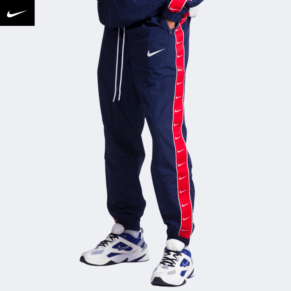 NIKE - Quần dài thể thao nam nữ Nike Taped Swoosh Woven Trousers - Navy / Đỏ