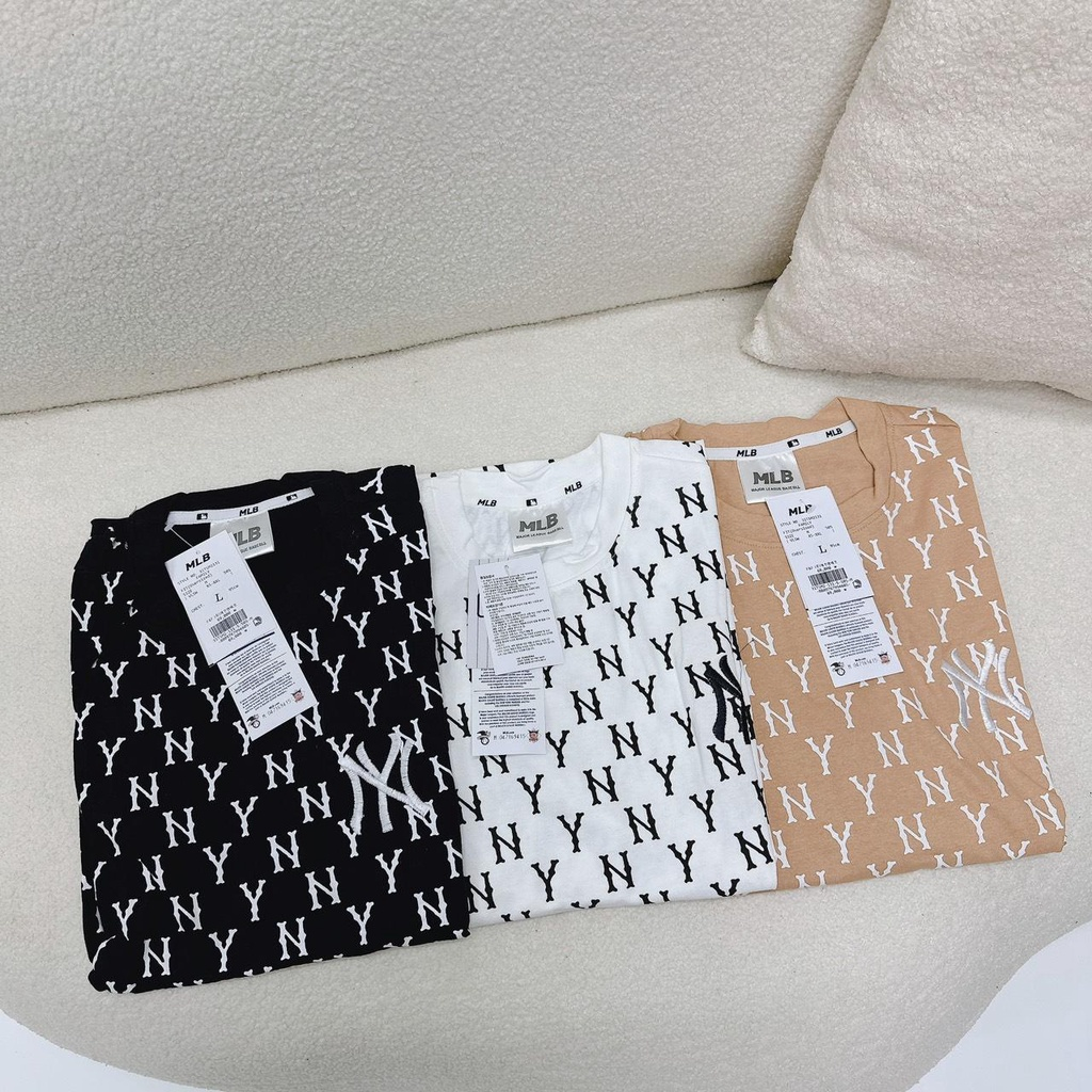 Áo thun MLB NY in hoạ tiết Monogram cao cấp, áo phông NY MLB nam nữ cực đẹp
