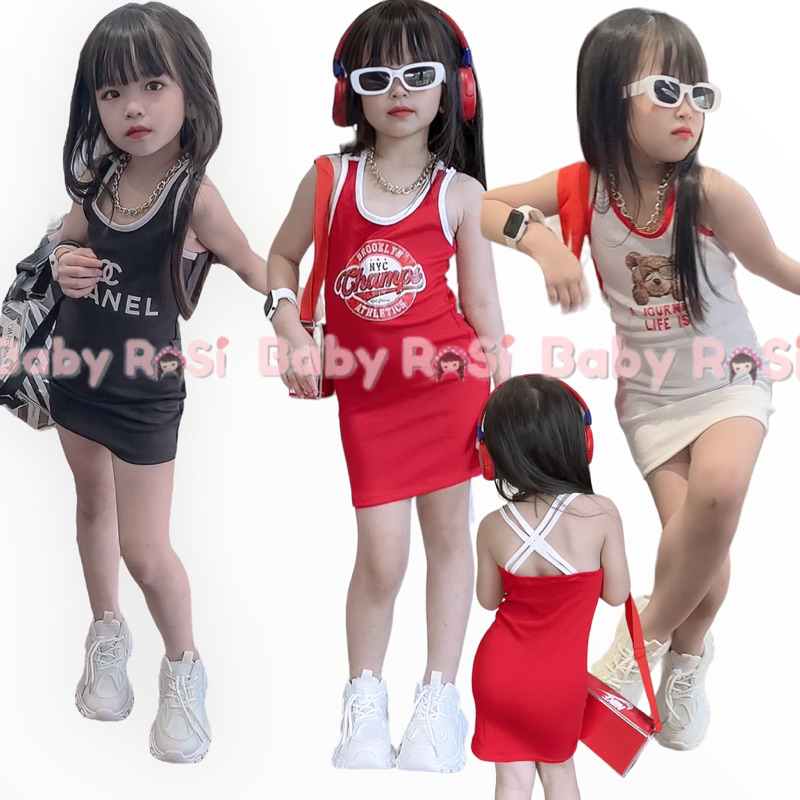 Váy body chéo dây cho bé