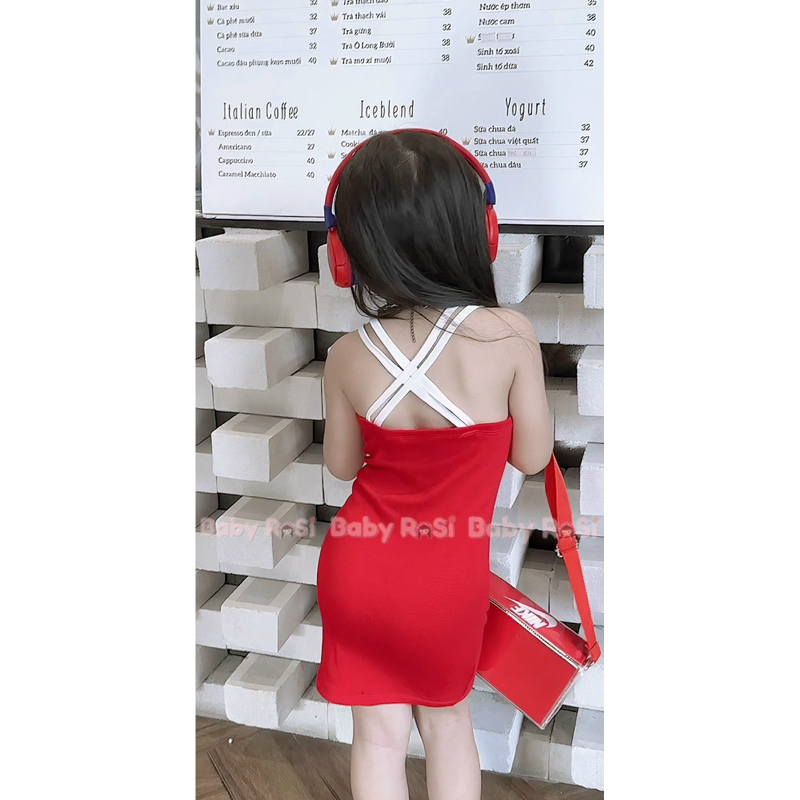 Váy body chéo dây cho bé