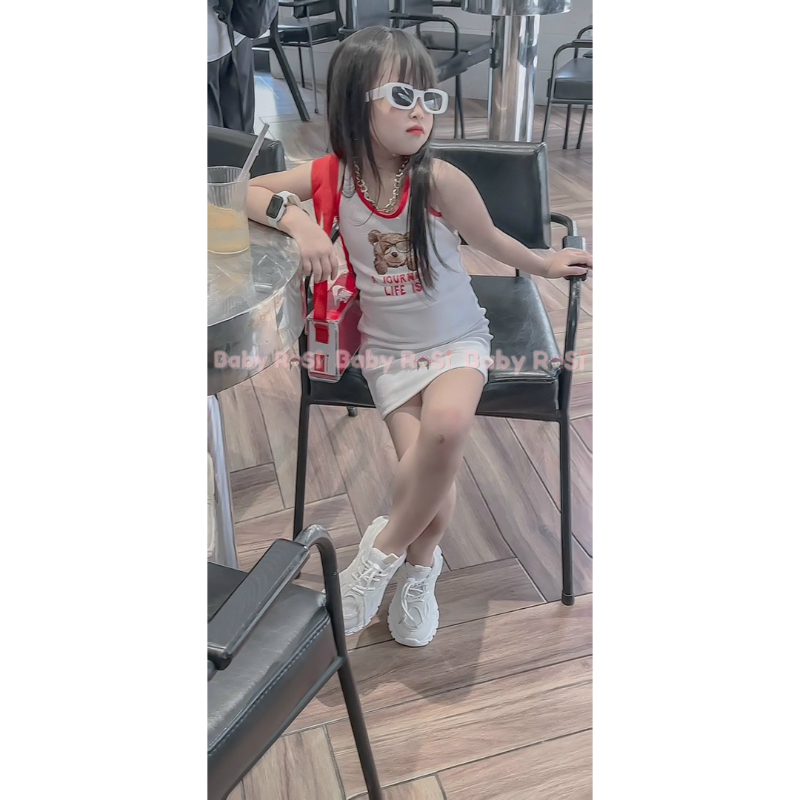 Váy body chéo dây cho bé