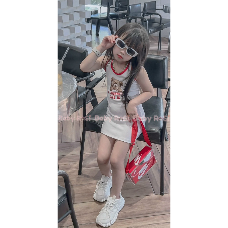 Váy body chéo dây cho bé