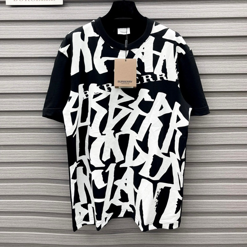 Áo phông nam nữ Premium Cotton in chữ BBR monogram in rối mặt trước phong cách đường phố streetwear HV23