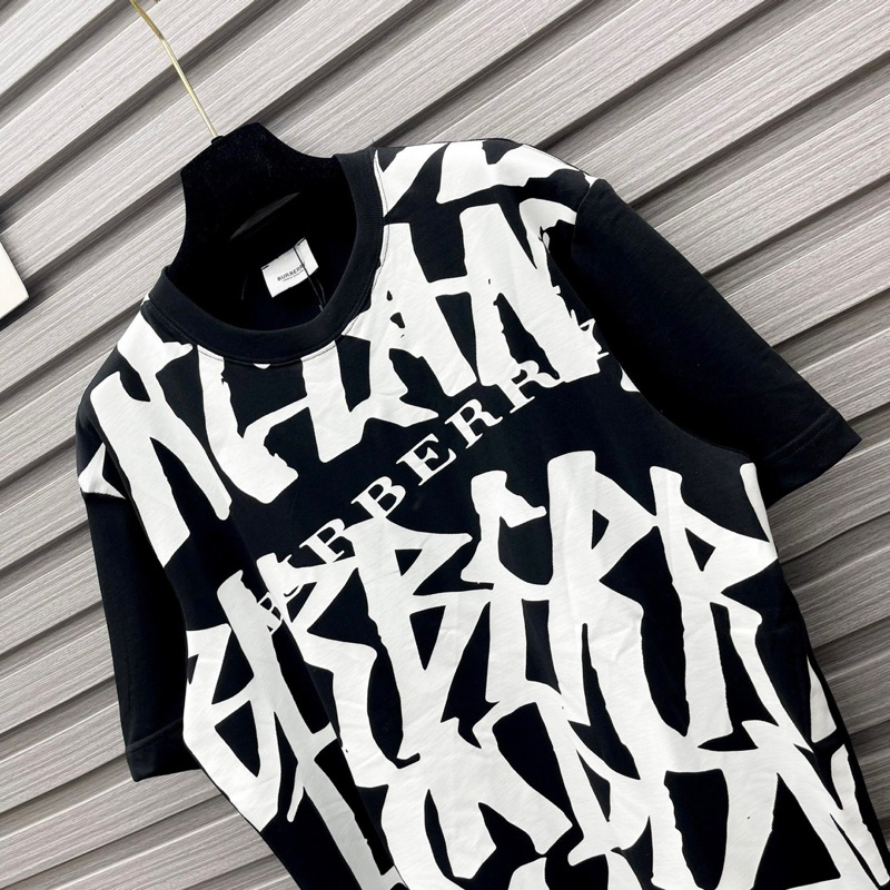 Áo phông nam nữ Premium Cotton in chữ BBR monogram in rối mặt trước phong cách đường phố streetwear HV23