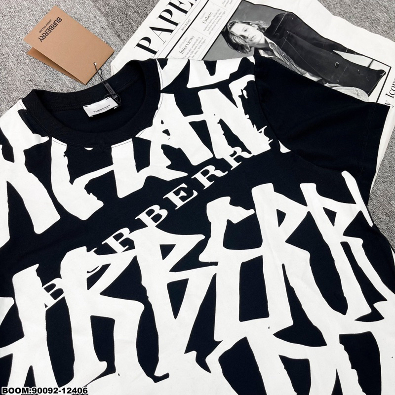 Áo phông nam nữ Premium Cotton in chữ BBR monogram in rối mặt trước phong cách đường phố streetwear HV23