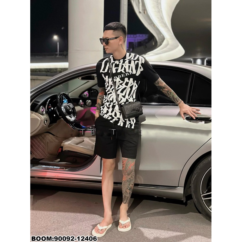 Áo phông nam nữ Premium Cotton in chữ BBR monogram in rối mặt trước phong cách đường phố streetwear HV23