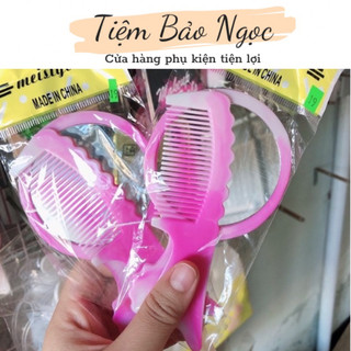 Gương cầm tay kèm lược kiểu dáng hoàng gia