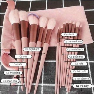 Bộ cọ trang điểm Fix 13 cây ( Hồng/ Xanh)