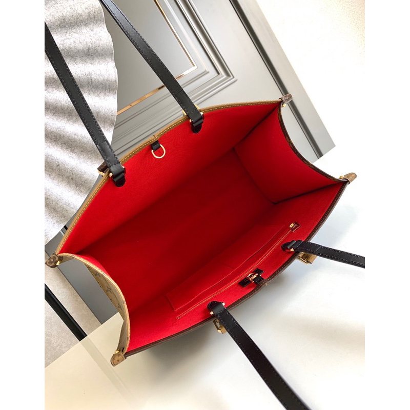 💎Túi LV ONTHEGO SIEU CAP - size 41*24*19cm - Da canvas phối da bò nhập khẩu