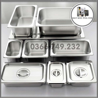 Khay Đựng Topping Inox đủ size (Có Nắp)