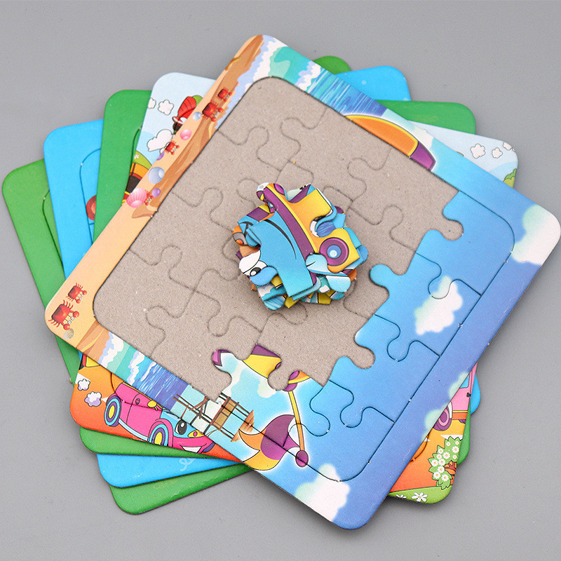 Combo 10 bộ gép hình puzzle 16 miếng cho bé quà tặng học sinh