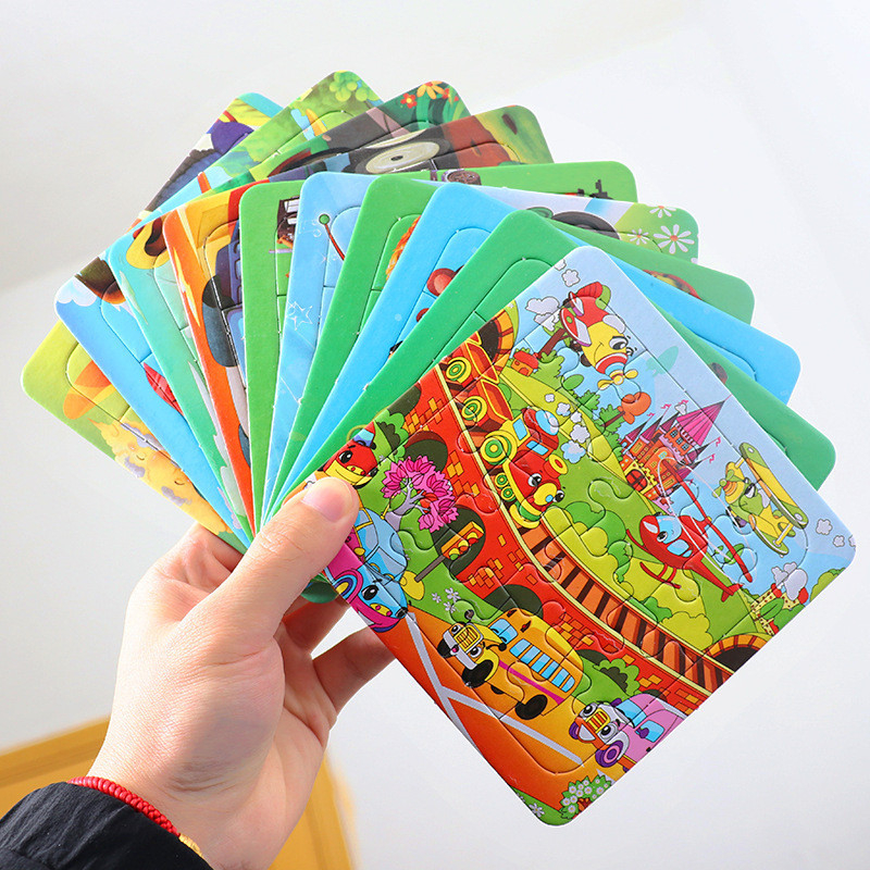 Combo 10 bộ gép hình puzzle 16 miếng cho bé quà tặng học sinh