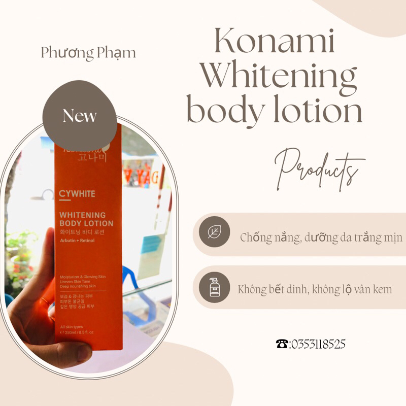 Kem trắng da body Konami Cywhite Whitening Body Lotion