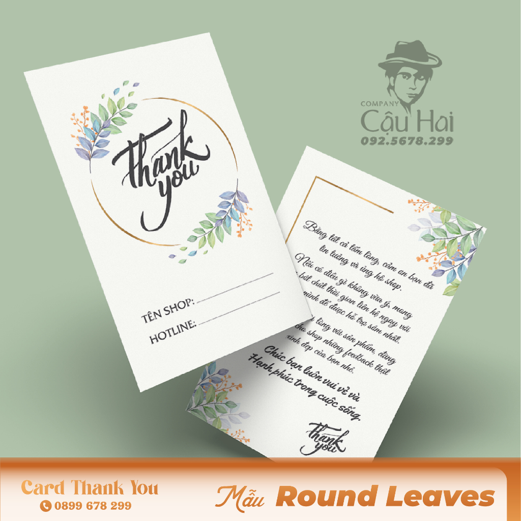 50 CARD CẢM ƠN, CARD THANK YOU  ĐIỀN TÊN + SDT SHOP