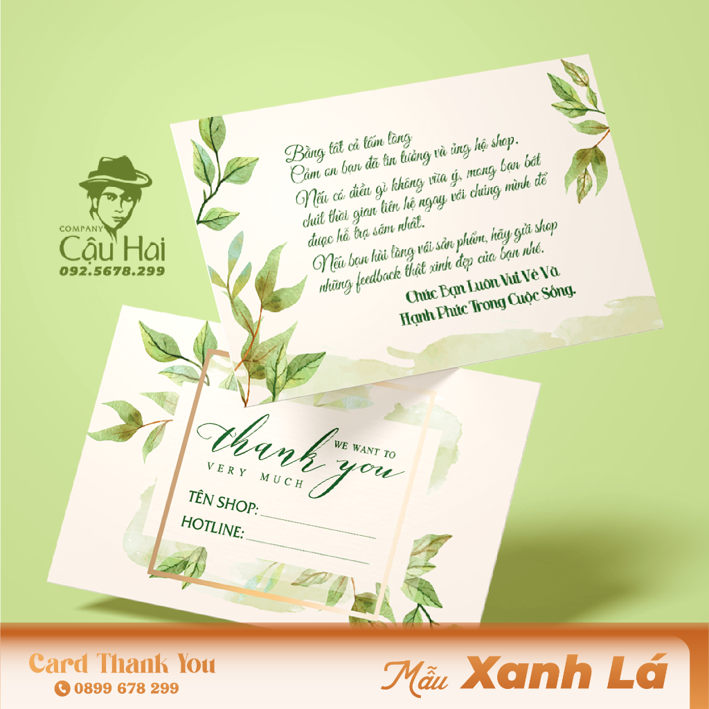 50 CARD CẢM ƠN, CARD THANK YOU  ĐIỀN TÊN + SDT SHOP